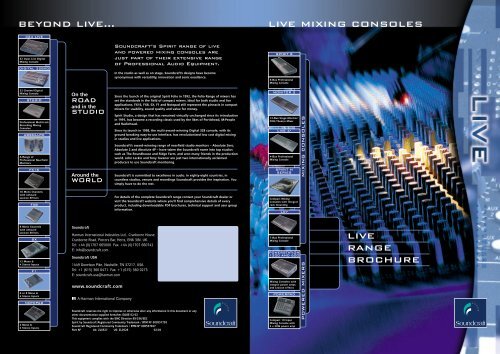 LIVE RANGE BROCHURE LIVE MIXING CONSOLES ... - Soundcraft