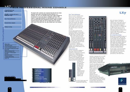 LIVE RANGE BROCHURE LIVE MIXING CONSOLES ... - Soundcraft