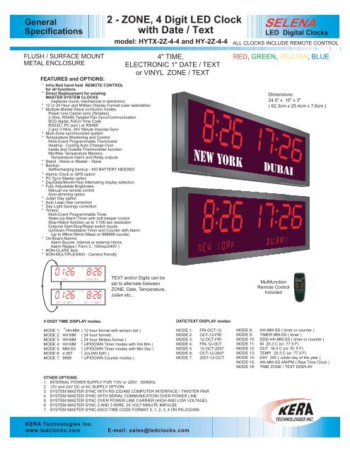 Zone 4 Digit Led Clock With Date Text Kera Technologies