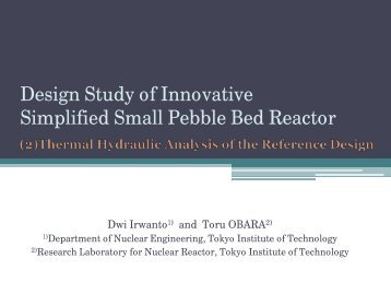 design study of innovative small pebble bed reactor - Research ...