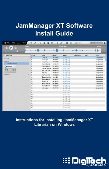 JamManager XT Windows Install Guide - Digitech