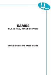 Installation and User Guide SDI to AES/MADI interface - 4HM