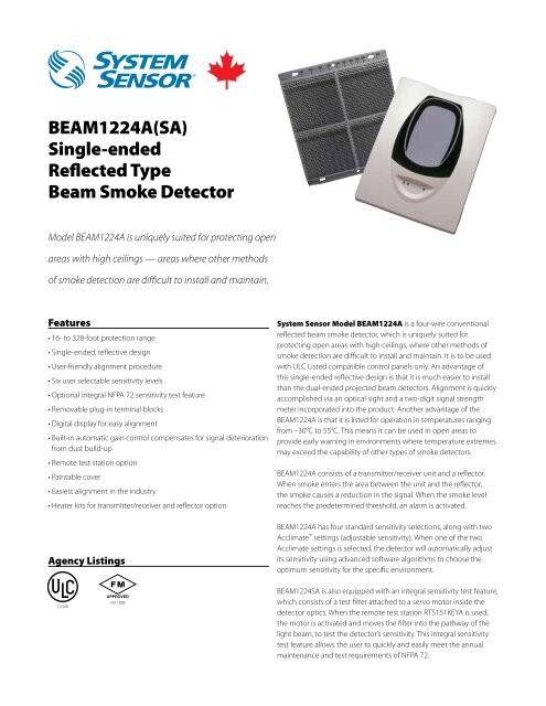 Data Sheet System Sensor Canada