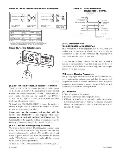 DH100ACDCI Ionization Air Duct Smoke Detector - System Sensor ...