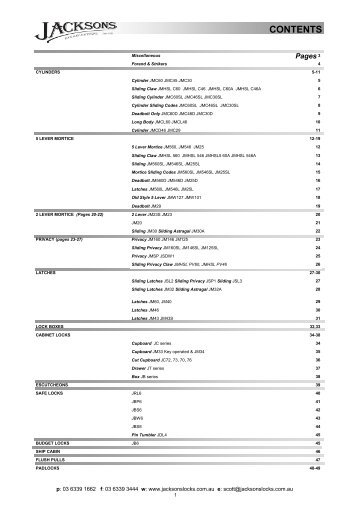 View the Product Specification Sheet (PDF) - Jacksons Security