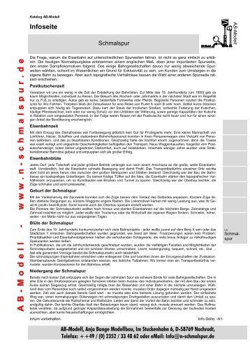 Was ist Schmalspur? - AB-Modell