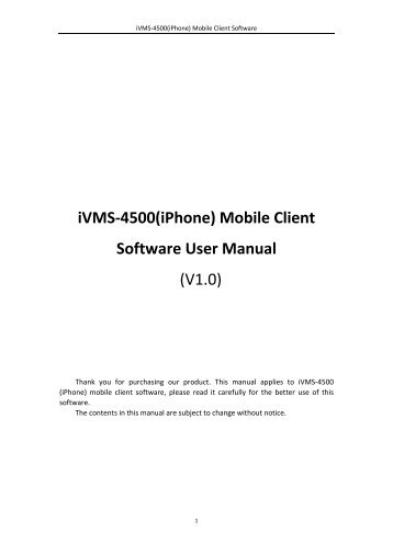 iVMS-4500(iPhone) Mobile Client Software User ... - AASSET Security