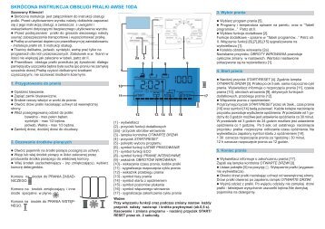 SKRÓCONA INSTRUKCJA OBSŁUGI PRALKI AWSE 10DA