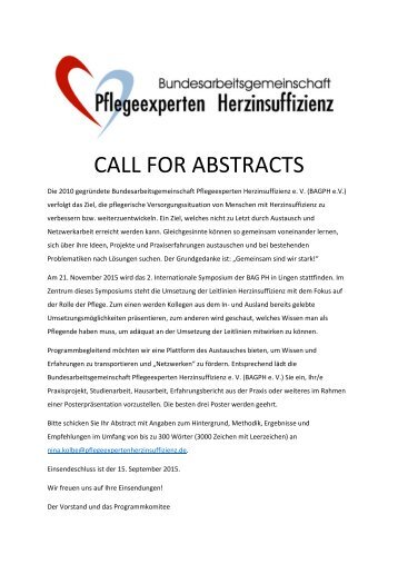 CALL FOR ABSTRACTS