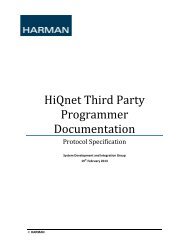 HiQnet Third Party Programmer Document - Harman Pro