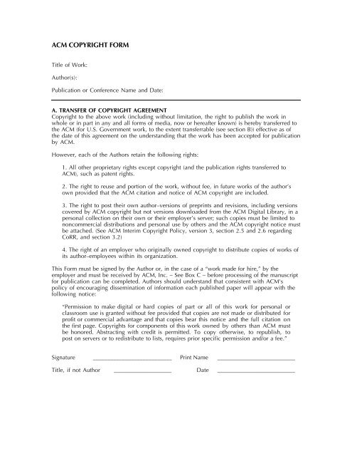 ACM COPYRIGHT FORM - Graphics Hardware