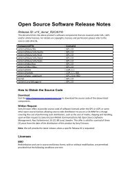 Open Source Software Release Notes - Sony