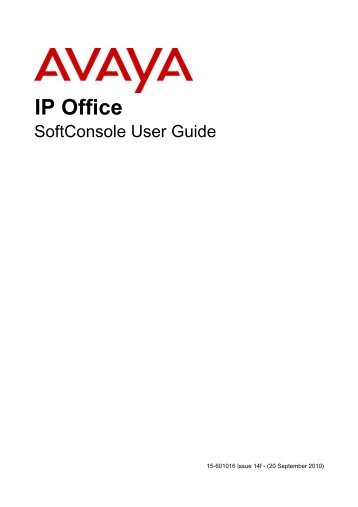 Avaya IP Office Softconsole UG - Tie Networks