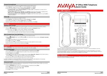 IP Office 9508 Telephone Quick Guide - Synivate