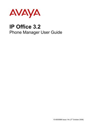 IP Office 3.2 Phone Manager User Guide - IP Office Info