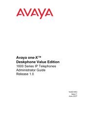 Avaya one-X™ Deskphone Value Edition - IP Office Info