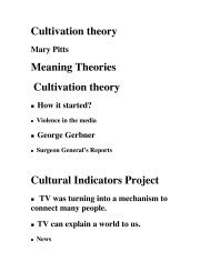 Cultivation theory Meaning Theories Cultivation theory Cultural ...