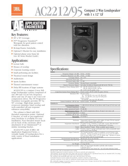 AC2212/95 Compact 2-Way Loudspeaker with 1 x 12" LF Key ...