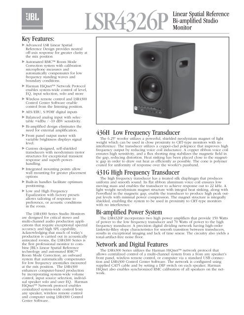 LSR4326P Spec Sheet - JBL Professional