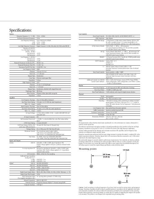 LSR4326P Spec Sheet - JBL Professional