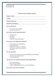 Jacksons Security Induction Checklist Employee Name: Position ...