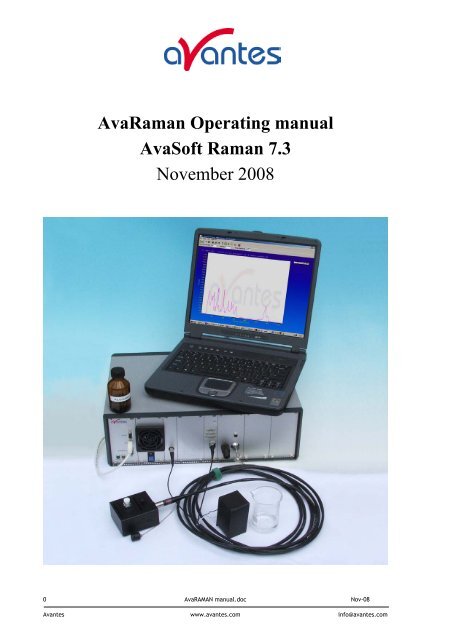 AvaRaman Operating manual AvaSoft Raman 7.3 November 2008