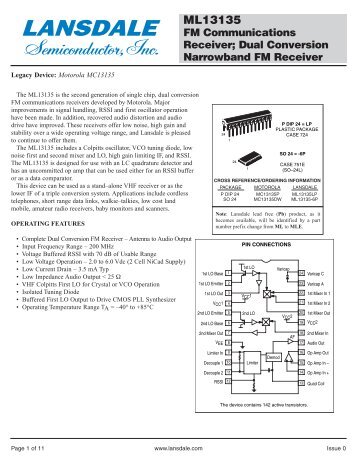 ML13135_rev0 - LANSDALE Semiconductor Inc.