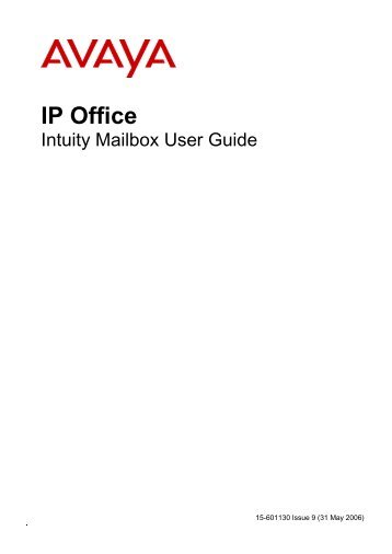 (Voicemail Pro) User Guide - IP Office Info
