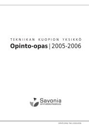 Opinto-opas | 2005-2006 - Savonia | Ammattikorkeakoulu