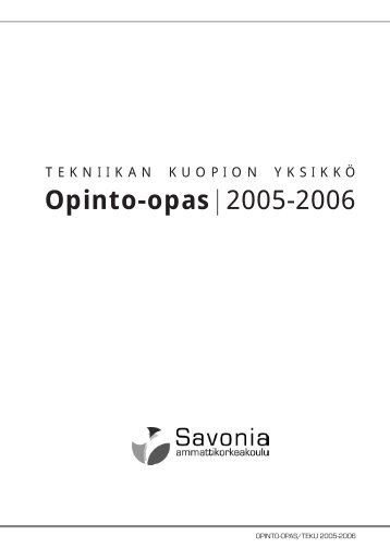 Opinto-opas | 2005-2006 - Savonia | Ammattikorkeakoulu