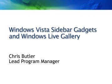 Windows Vista Sidebar Gadgets - Widget Summit