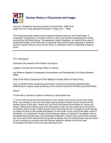 Anglo-German Treaty - German History in Documents and Images