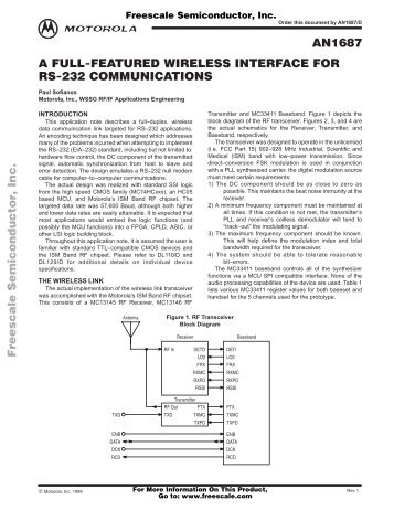 A Full-Featured Wireless Interface for RS-232 Communications