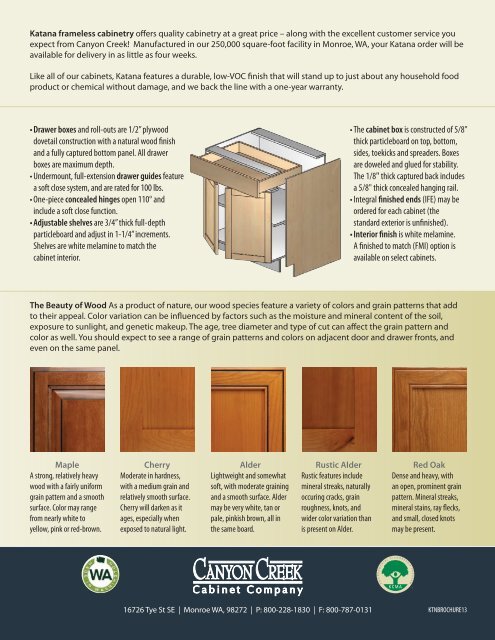 Brochure - Canyon Creek Cabinet Company