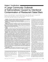 A Large Community Outbreak of Salmonellosis Caused by...