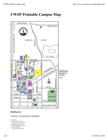 UWSP Printable Campus Map