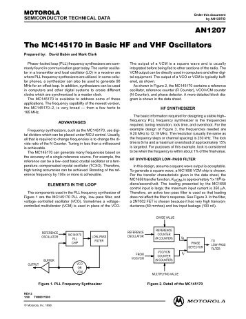 The MC145170 in Basic HF and VHF Oscillators - LANSDALE ...