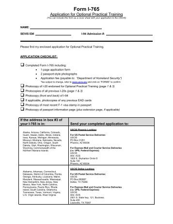 Original Submission – Form I-765 - International Center