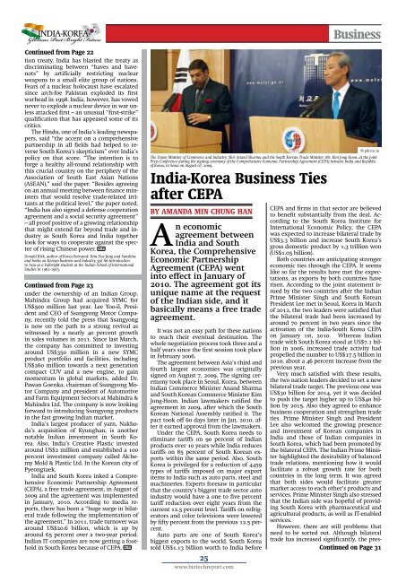 INDIA-KOREA - Asia-Pacific Business and Technology Report