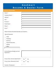 Become a Dealer Registration Form - GeoSmart Energy