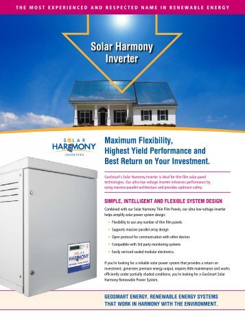 Solar harmony inverter - GeoSmart Energy