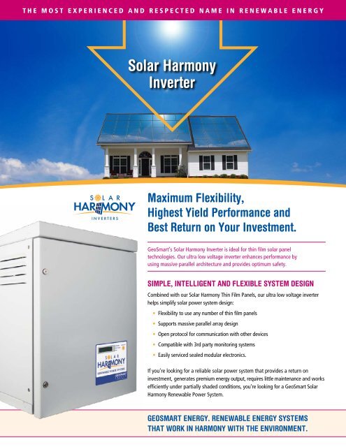 Solar harmony inverter - GeoSmart Energy