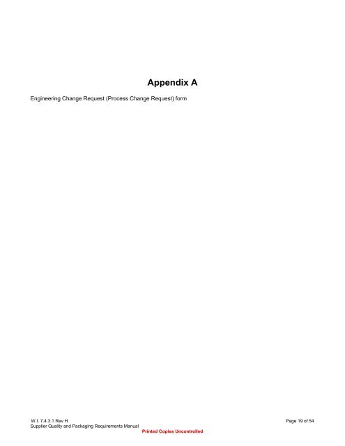 supplier quality and packaging requirements manual - Commercial ...