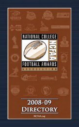 2008 NCFAA Directory - National College Football Awards Association