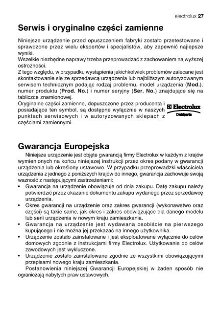 Instrukcja obsługi PL - Electrolux-ui.com