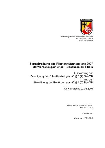 Fortschreibung des FlÃ¤chennutzungsplans 2007 der ...