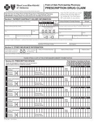 BC/BS RX Claim Form - City of Florence