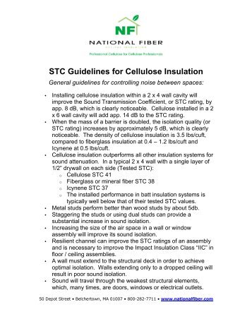 STC Guidelines for Cellulose Insulation - National Fiber