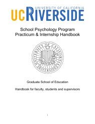 UCR School Psychology Practicum and Internship Handbook