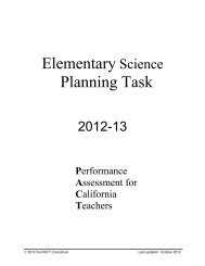 elementary science planning task rubrics 2012-2013 - Graduate ...